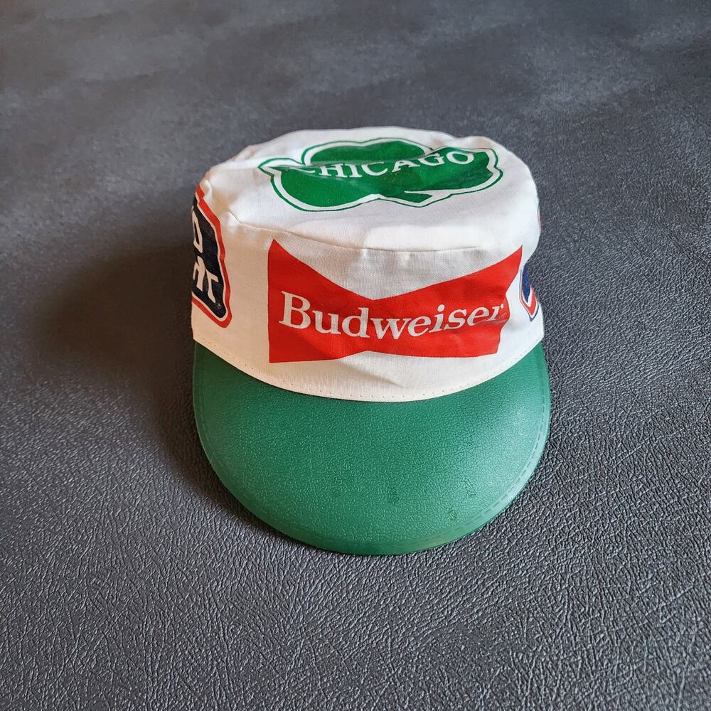 Vintage 90's Chicago Clover Shamrock Bud Light Painters Cap Hat OSFM